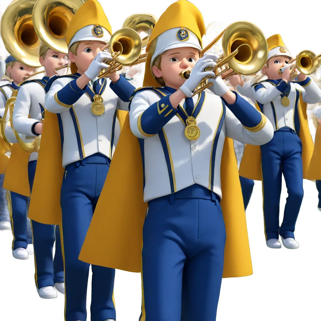 boys in uniforms playing trumpet emoji