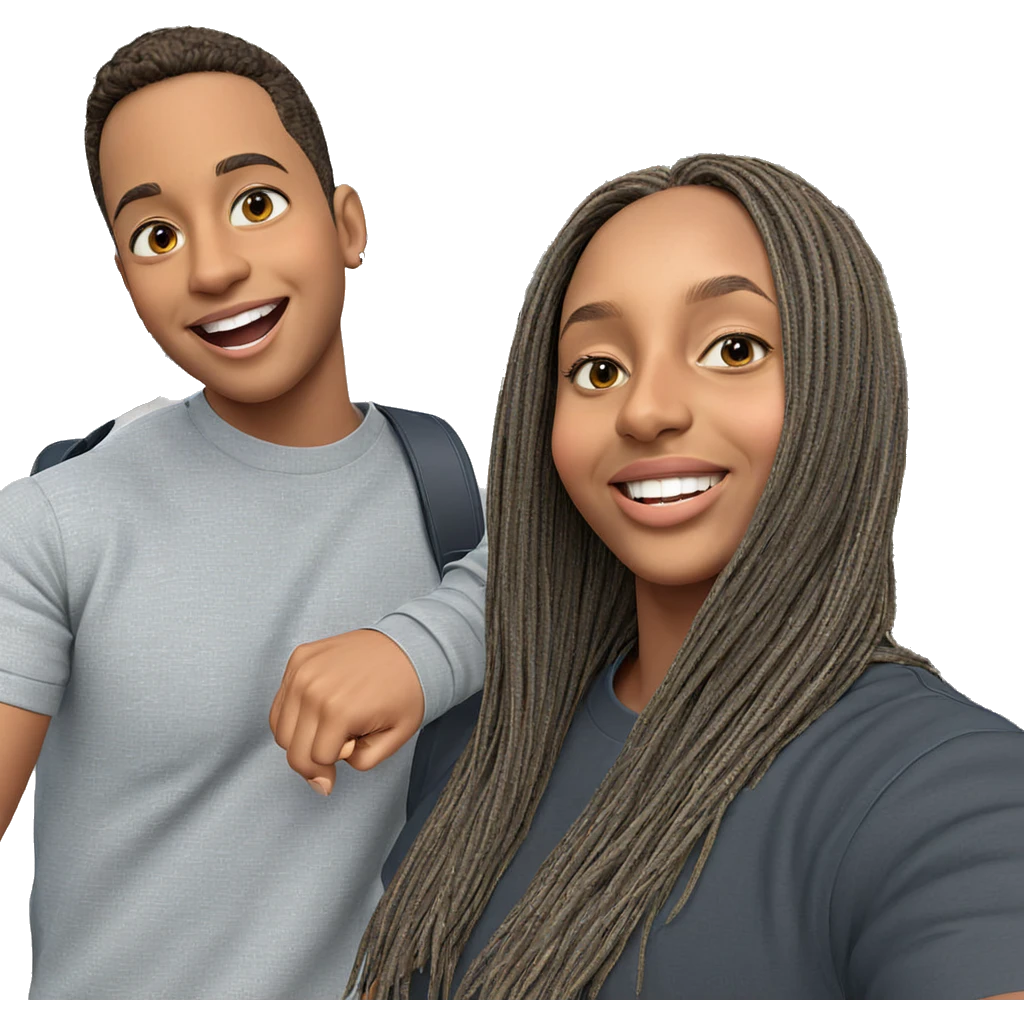 boys smiling by the car emoji