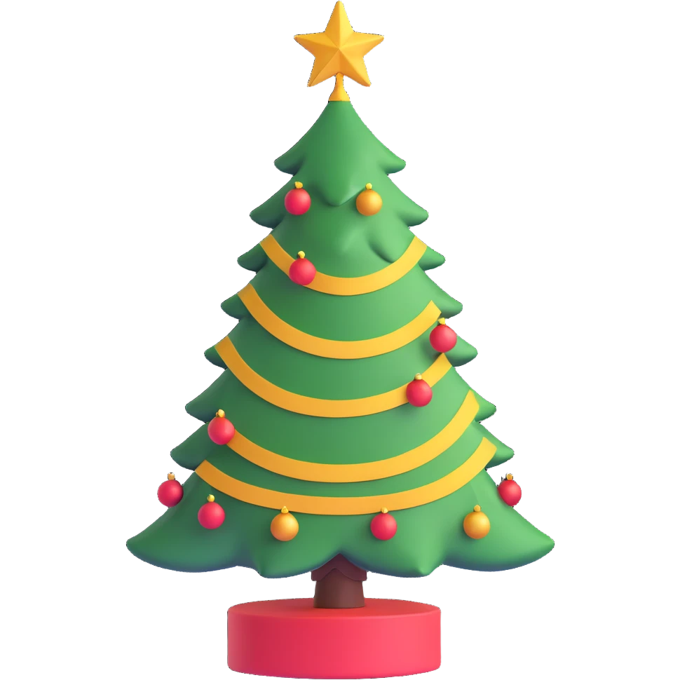 A Christmas tree with rainbow colors emoji