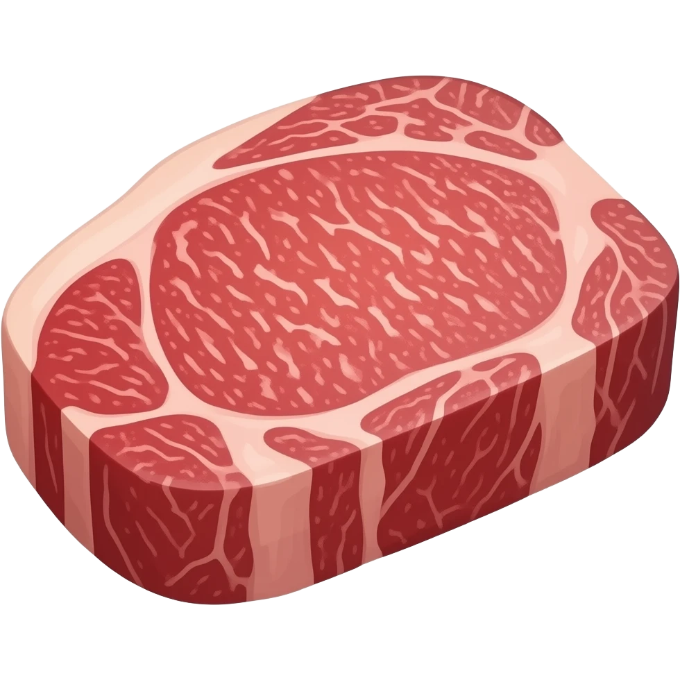 a very big piece of premium and expensive raw japanese wagyu A5 with high marble score emoji