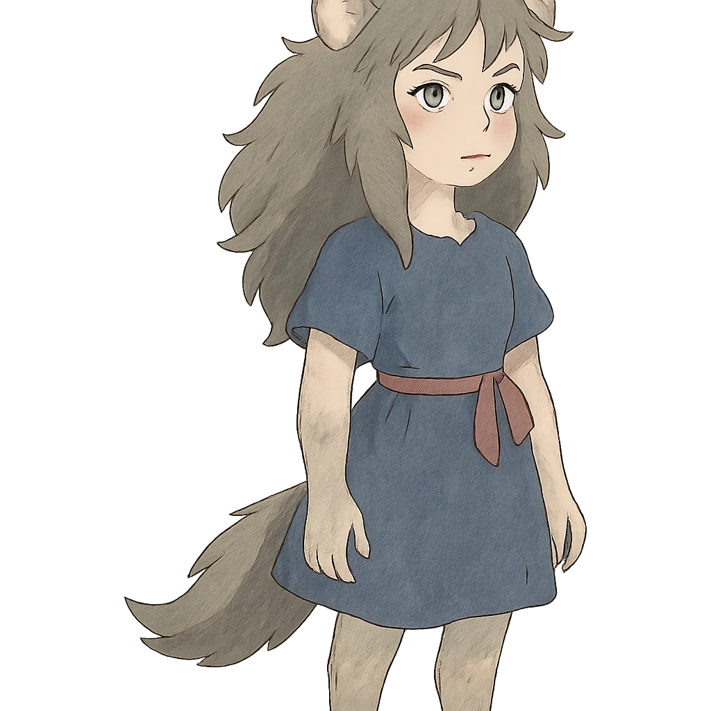 ghibli style werewolf girl emoji