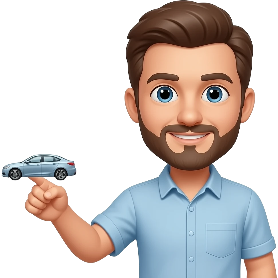 a man pointing to a car from the distance emoji