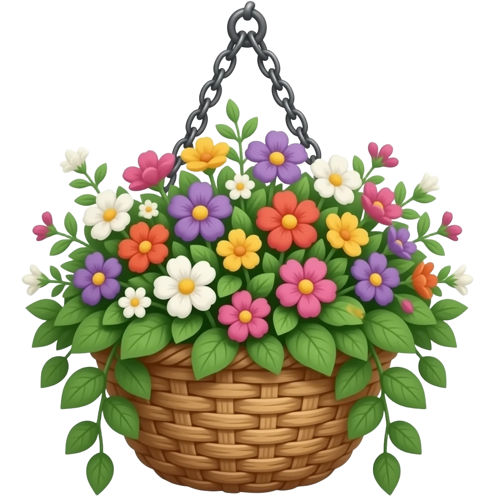 Hanging flower basket emoji