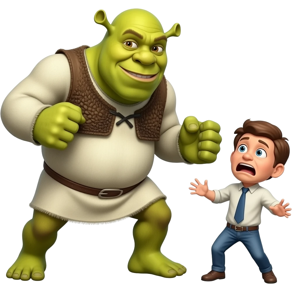 shrek attacking human emoji
