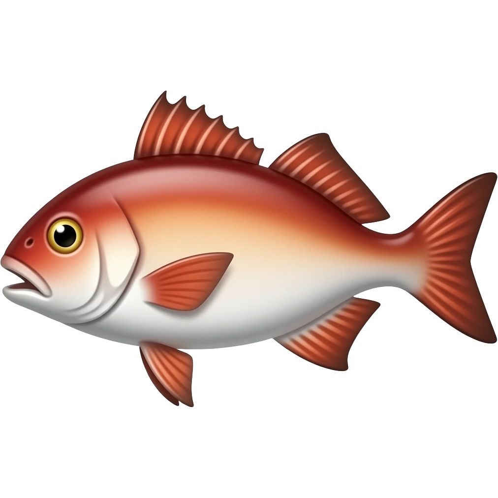 Can you create a emoji in the same style apple does it but make the emoji a red drum fish emoji