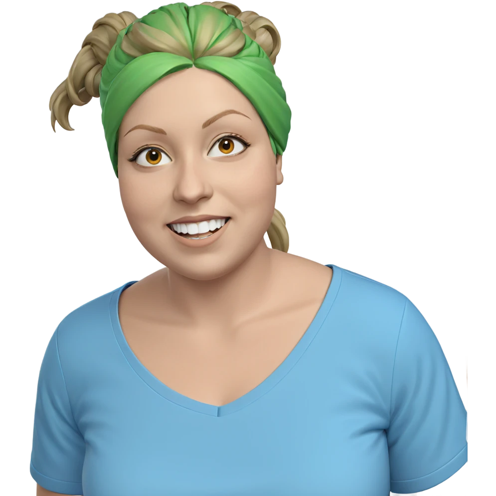 smiling girl in blue shirt emoji