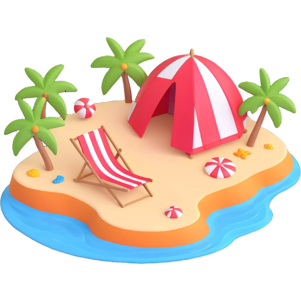 Seating at beach emoji