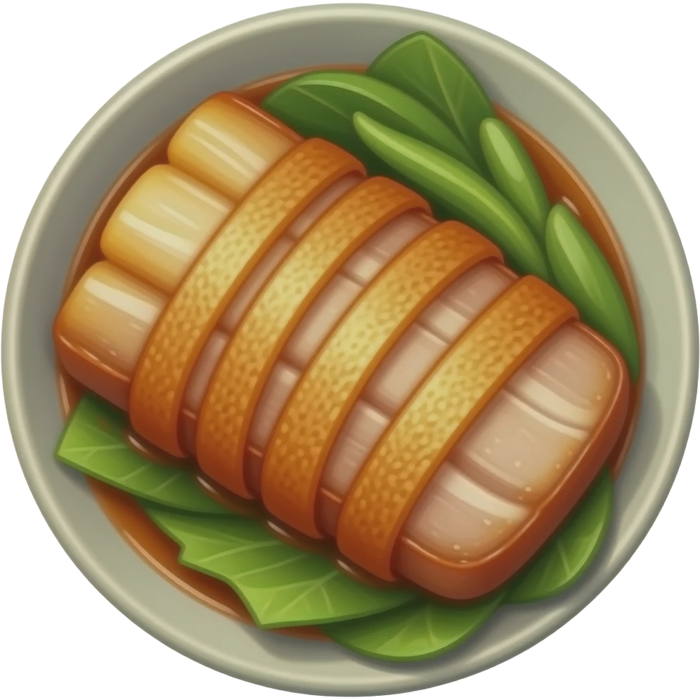 bossam the korean boiled light skin Pork wrapping by kimchi on dish emoji