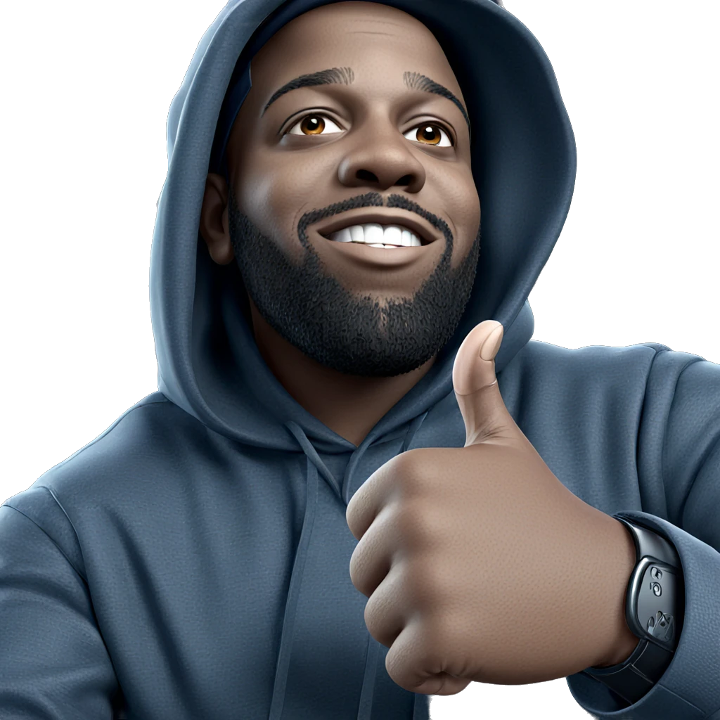 confident boy giving thumbs up emoji