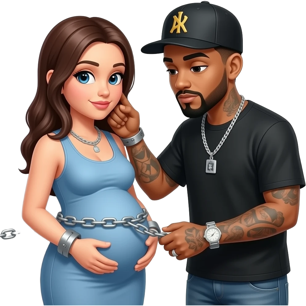 The rapper viper caressing a pregnant woman chained to a wall emoji