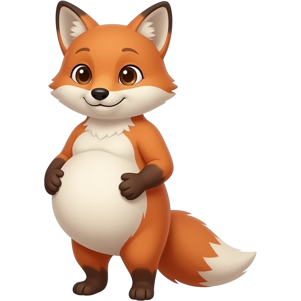 make a pregnant fox that's belly is  very very very very huge belly that is about to give birth emoji