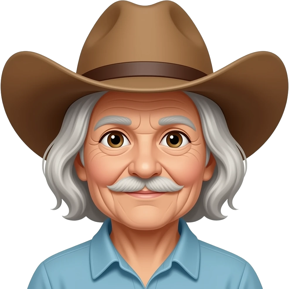 old lady with cow boy hat emoji