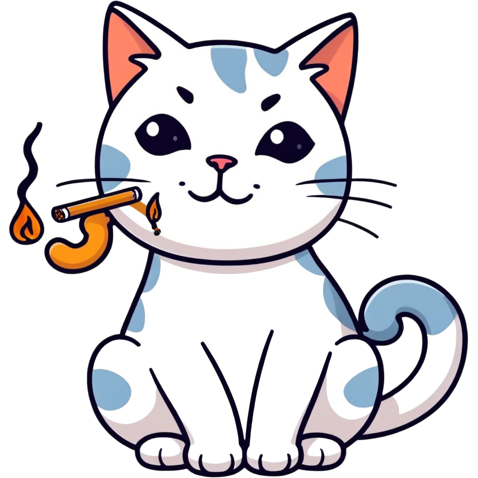 Cat smoking a joint emoji