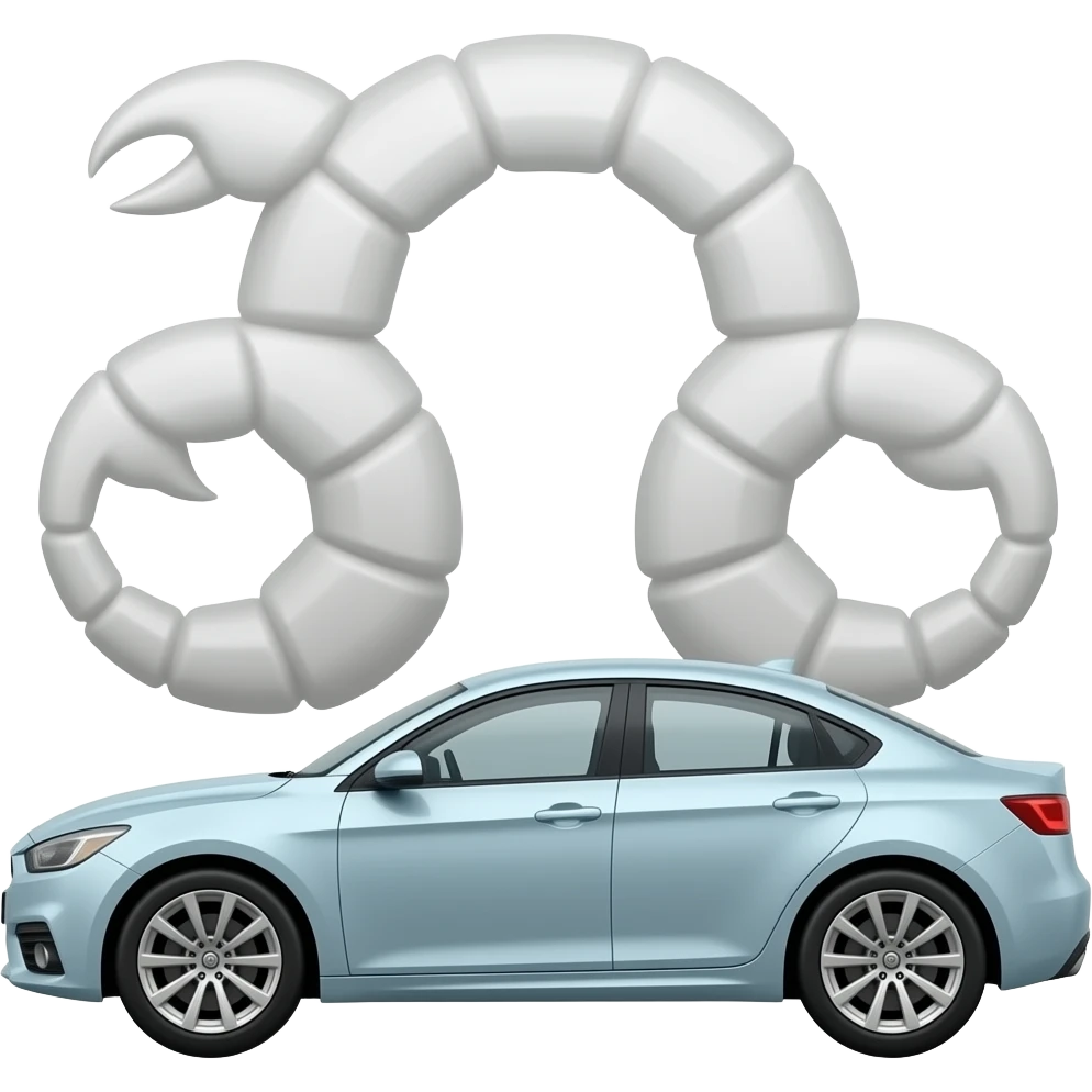 white scorpio n car emoji emoji