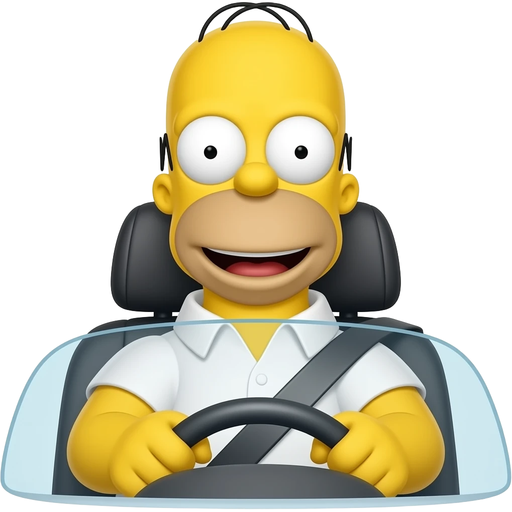 driving homer emoji