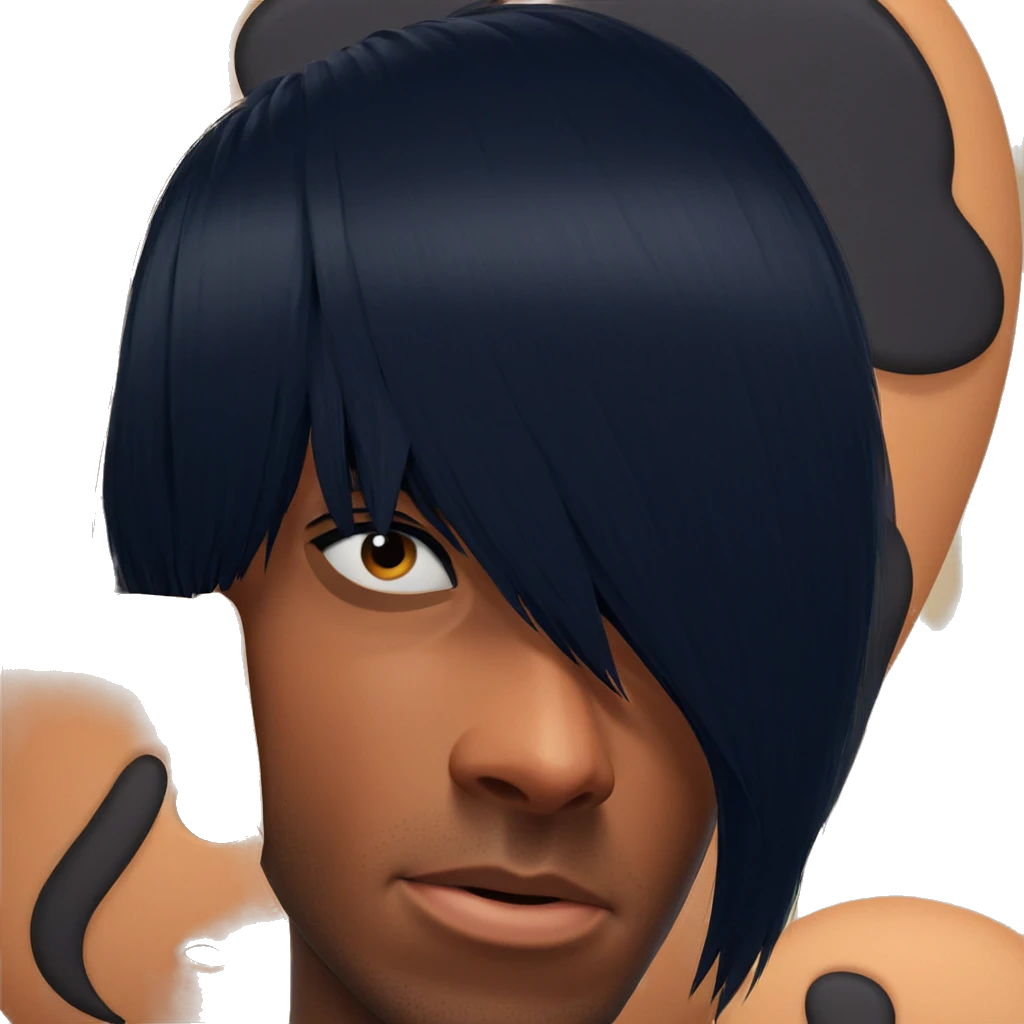 black haired boy portrait emoji