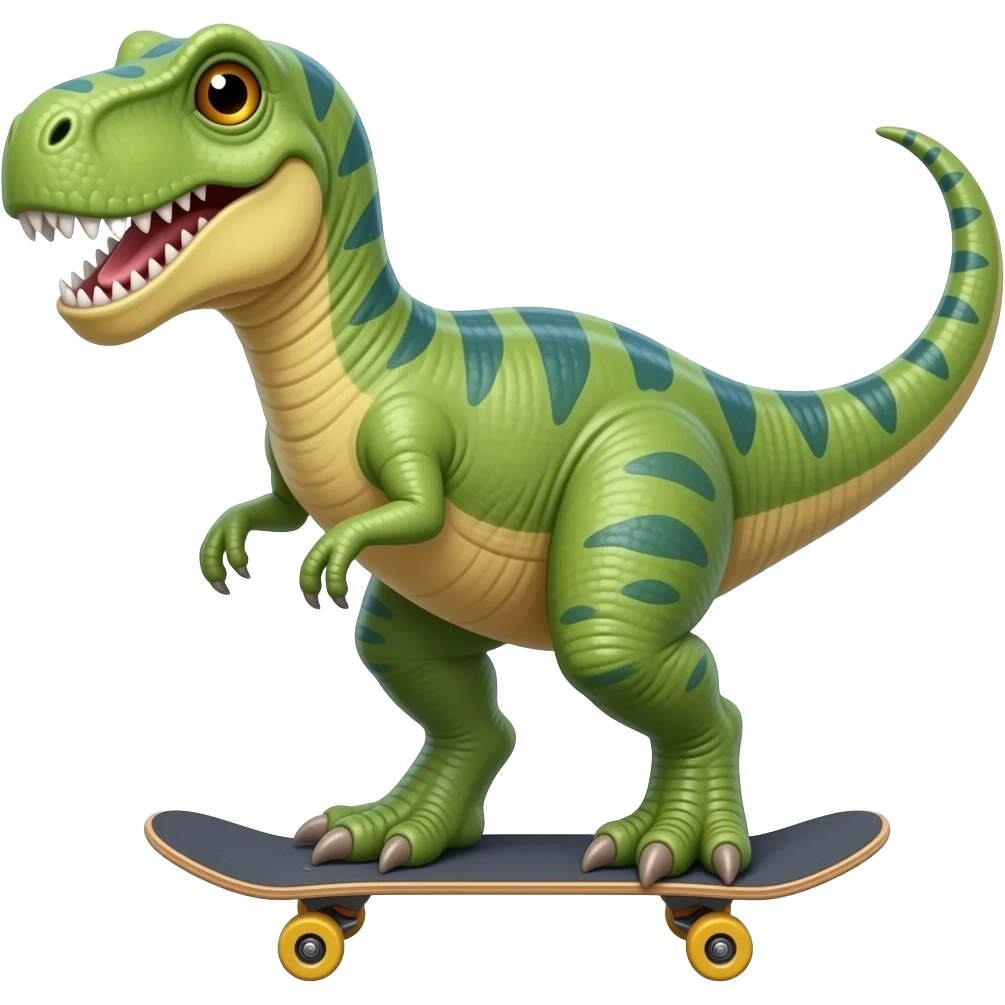 Dinosaur on a skateboard emoji