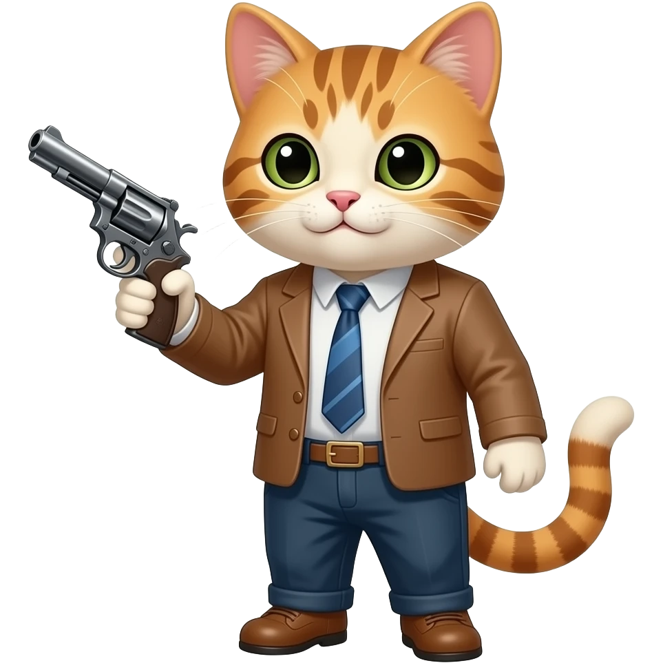 Chat avec pistolet emoji