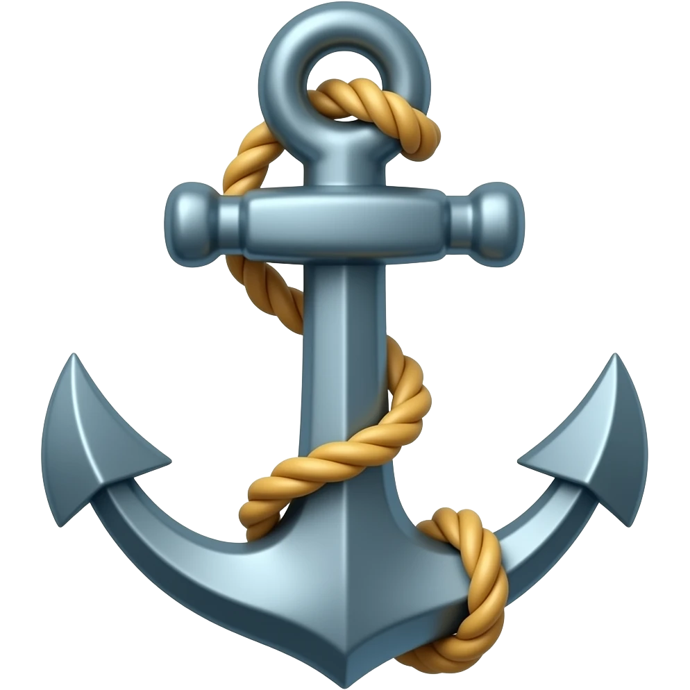 ⚓️ recreate this anchor emoji, but with minimal rope emoji