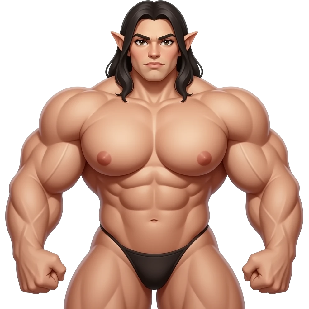 gigantic goblin nude, naked female huge breasts female bodybuilder with massively developed muscles emoji