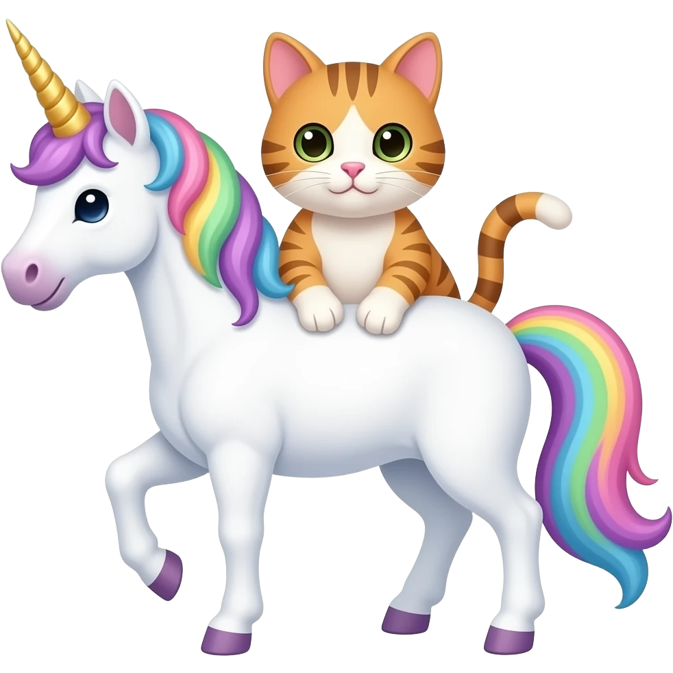 Cat on unicorn emoji