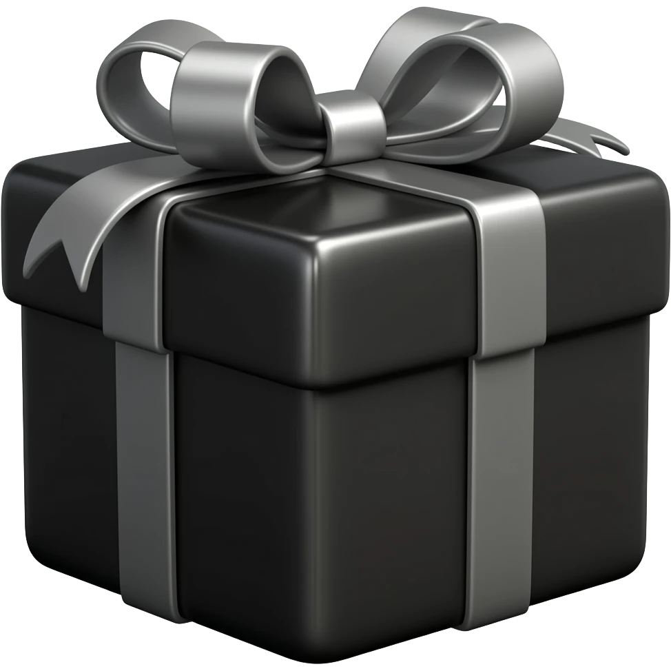 black shiny gift emoji