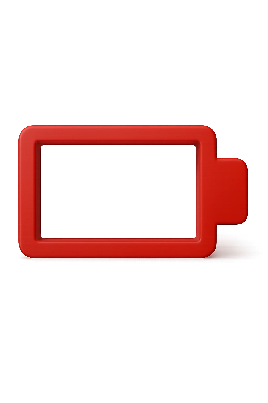 3D realistic  with red battery emoji