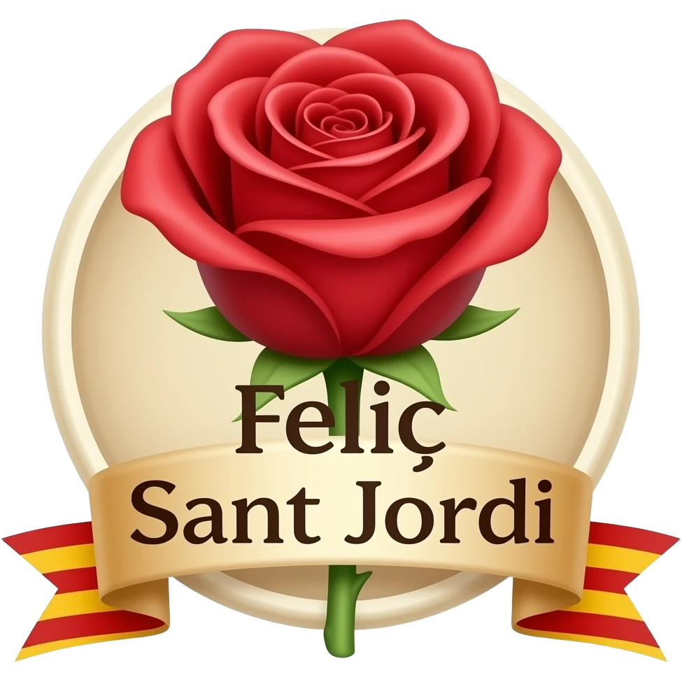Just a text that says "Feliç Sant Jordi" with a rose emoji
