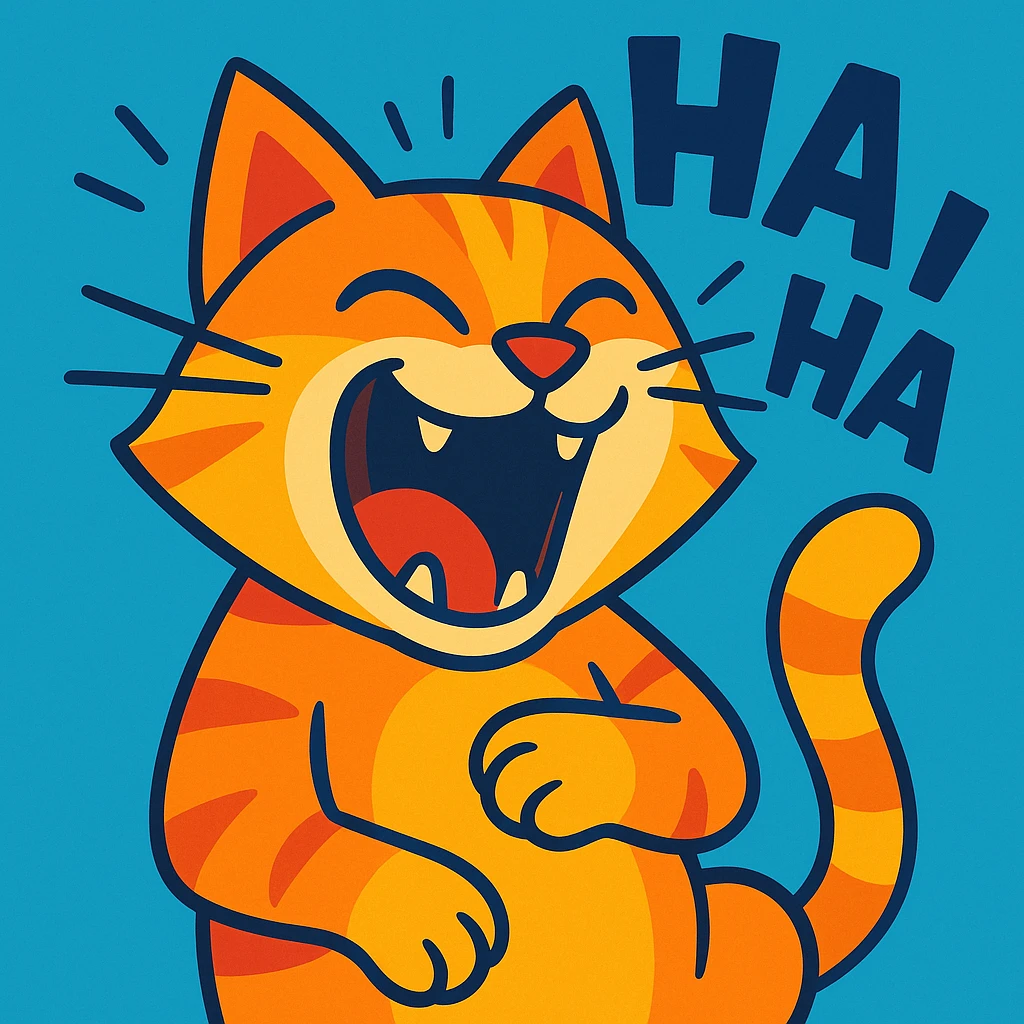 cat laughing out loud emoji