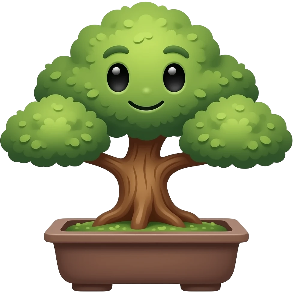 bonsia tree with face emoji