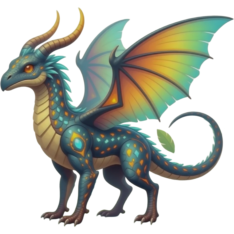Exotic Tropical futuristic lush warm-colored neon-colored Fakémon-Trico-creature (full body) emoji