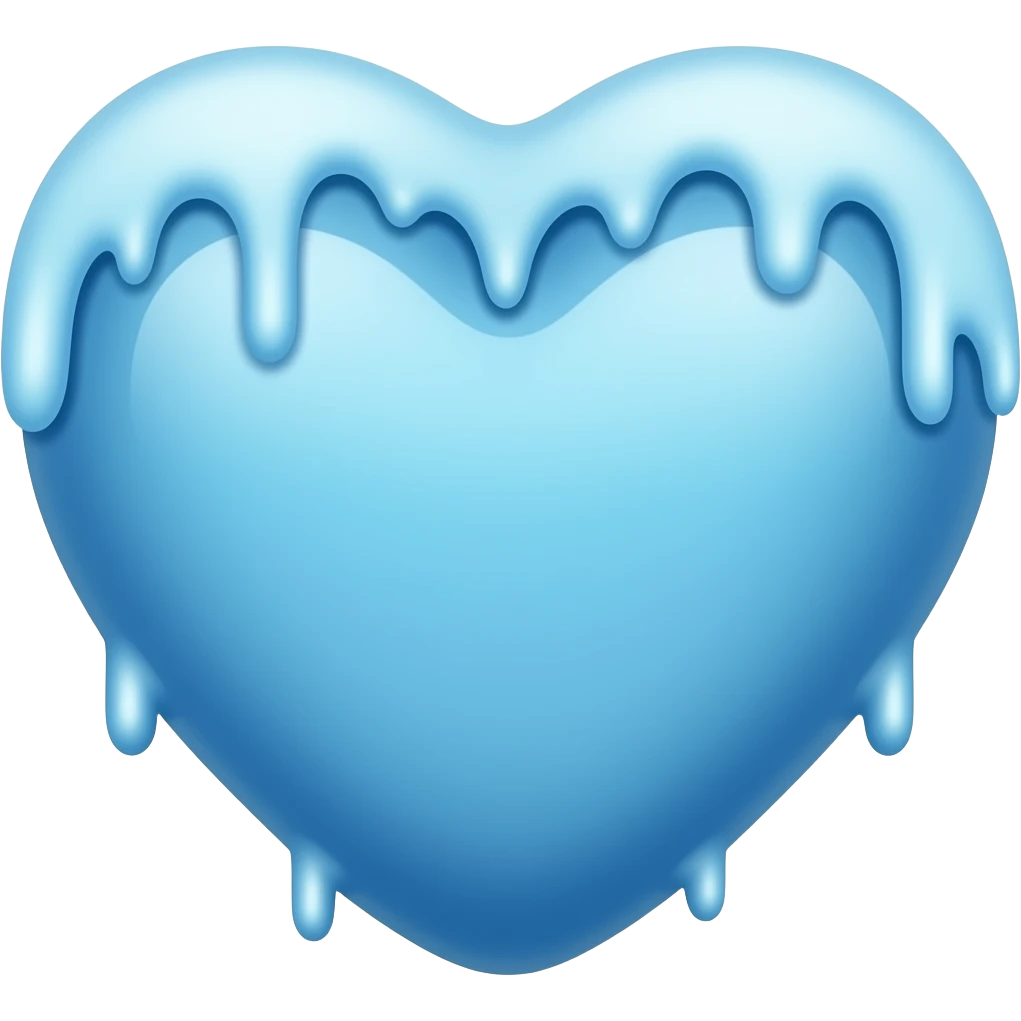 Blue freezing heart that has icicles emoji