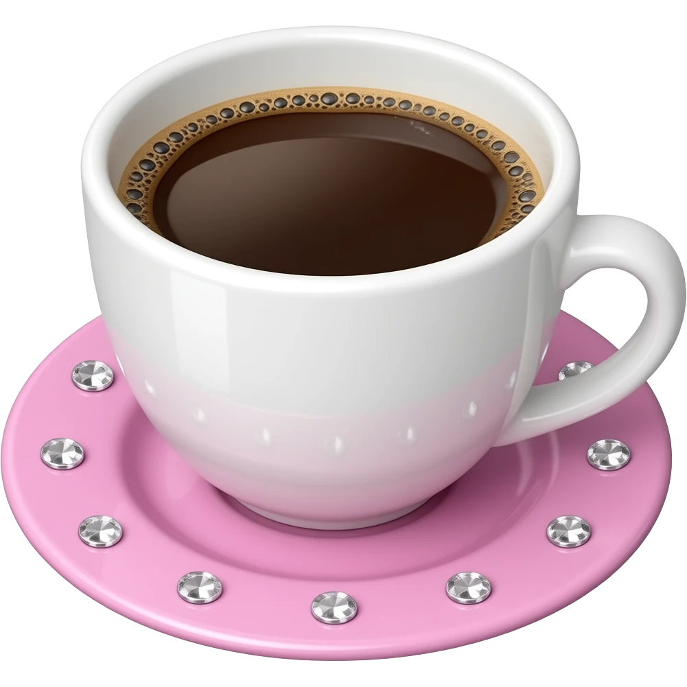 Hot coffee cup in a Barbie-inspired emoji