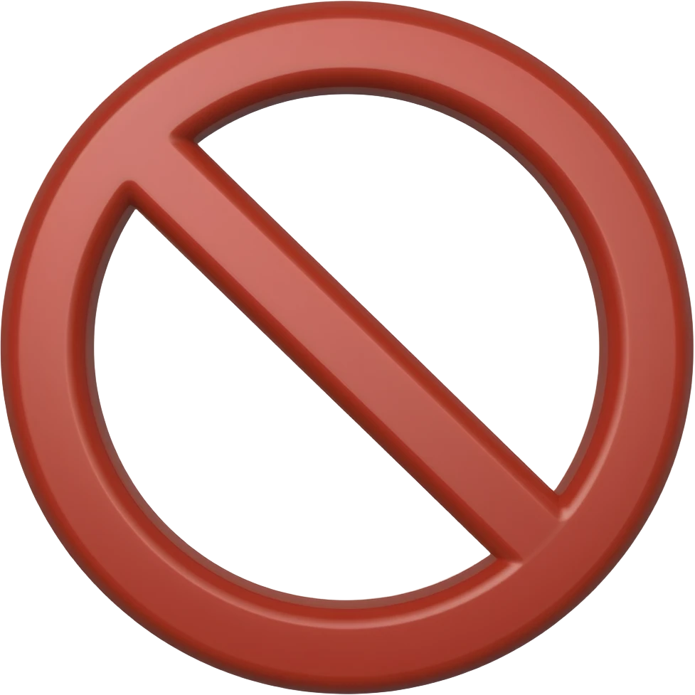 red circle slash through icon 3d emoji