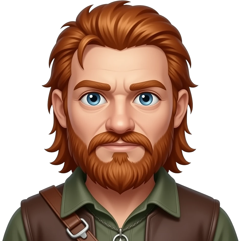 Halfling druid red hair and beard  no mustaches emoji