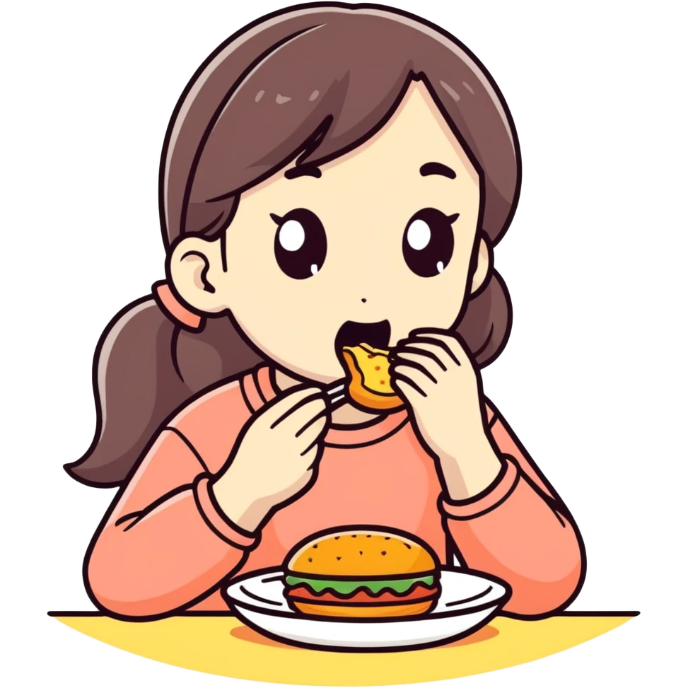 girl eating emoji