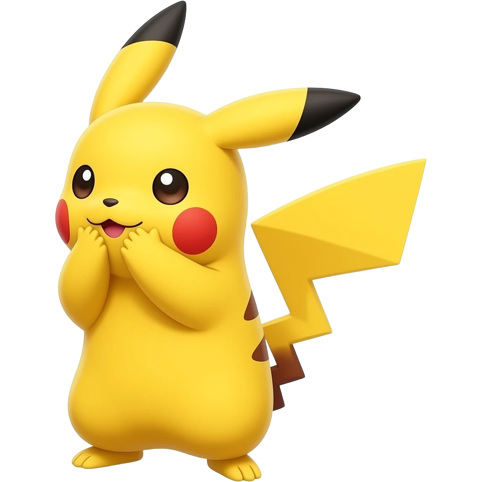 Pikachu, qui fait un bisou emoji