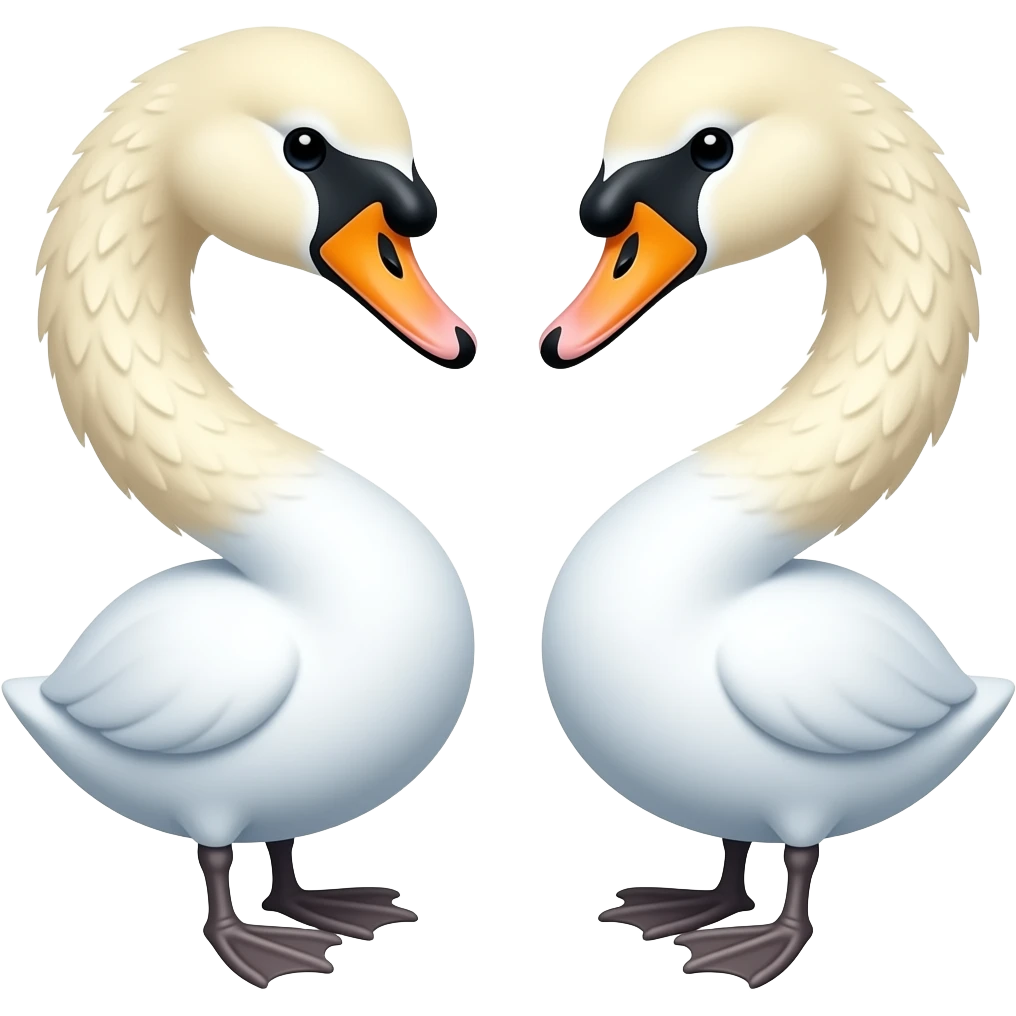 2 swans facing each other emoji