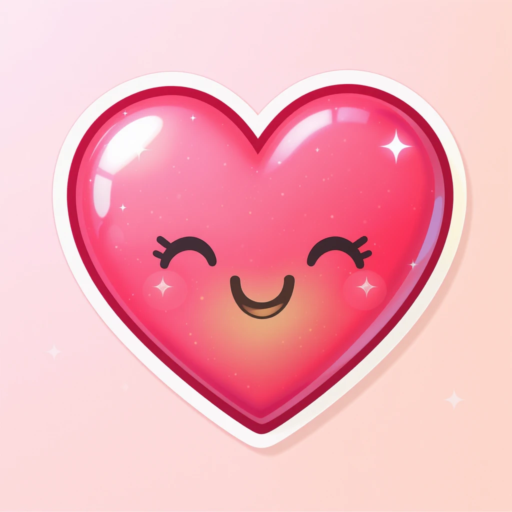 food heart emoji, cute and shiny, with a gradient effect, no background emoji