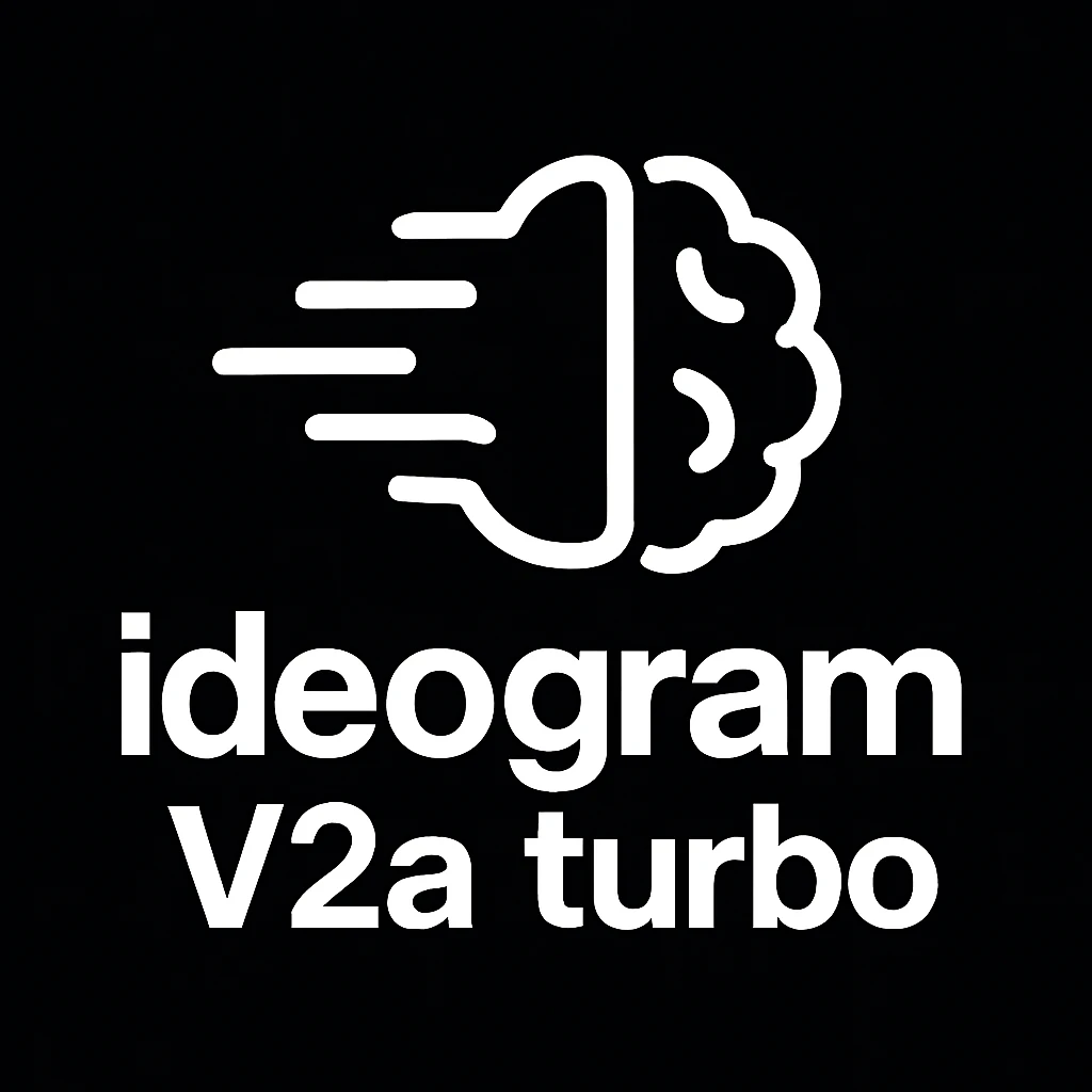 recreate this logo with text of "ideogram V2a turbo", MAKE IT FIT IN SQAURE  emoji