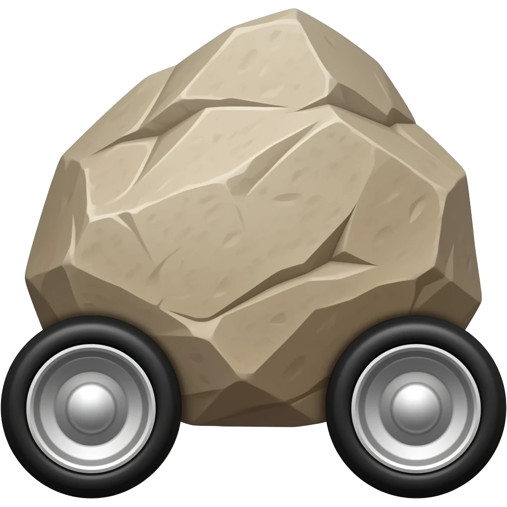 rock on wheels emoji