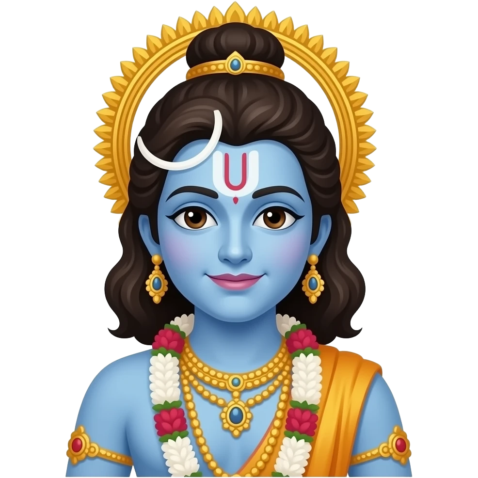 This as an emoji of krishna with odakizhal emoji