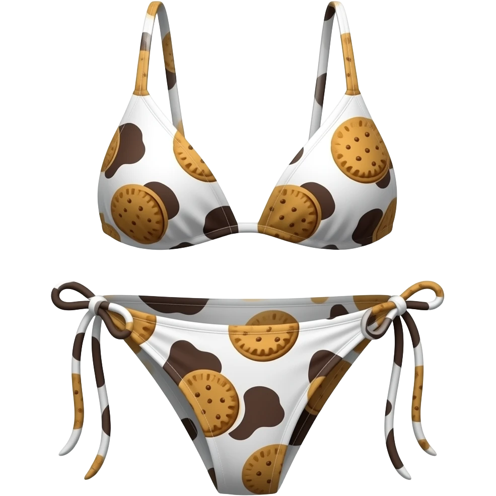 bikini with biscuit cow print emoji