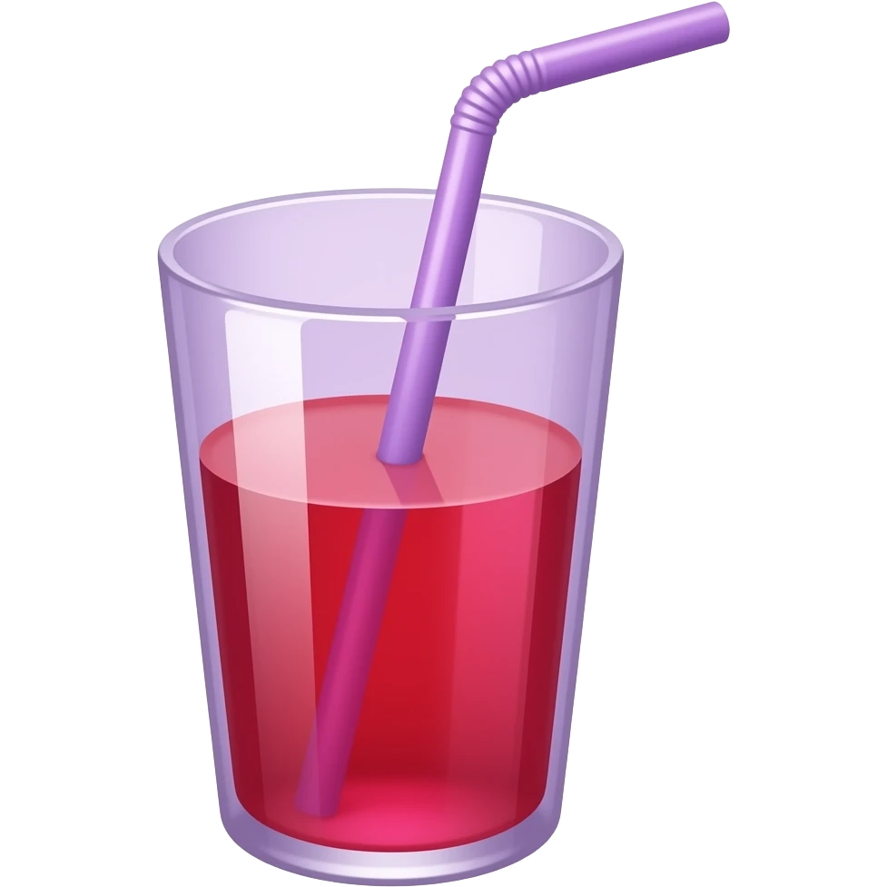 detailed emoji illustration violet pastel thermos, tumbler, with a light straw the water inside is light red like a grenadinecute emoji style emoji