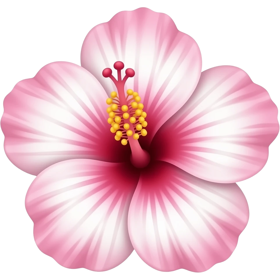 Pink and white hibiscus emoji