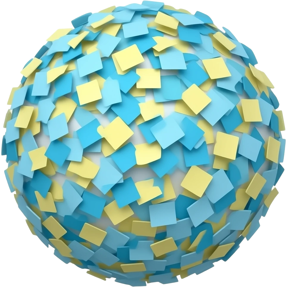 blue yellow Confetti paper inspired by Barbie colour palette emoji