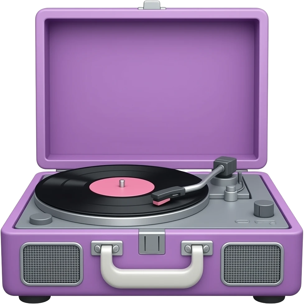 record player purple. vintage emoji