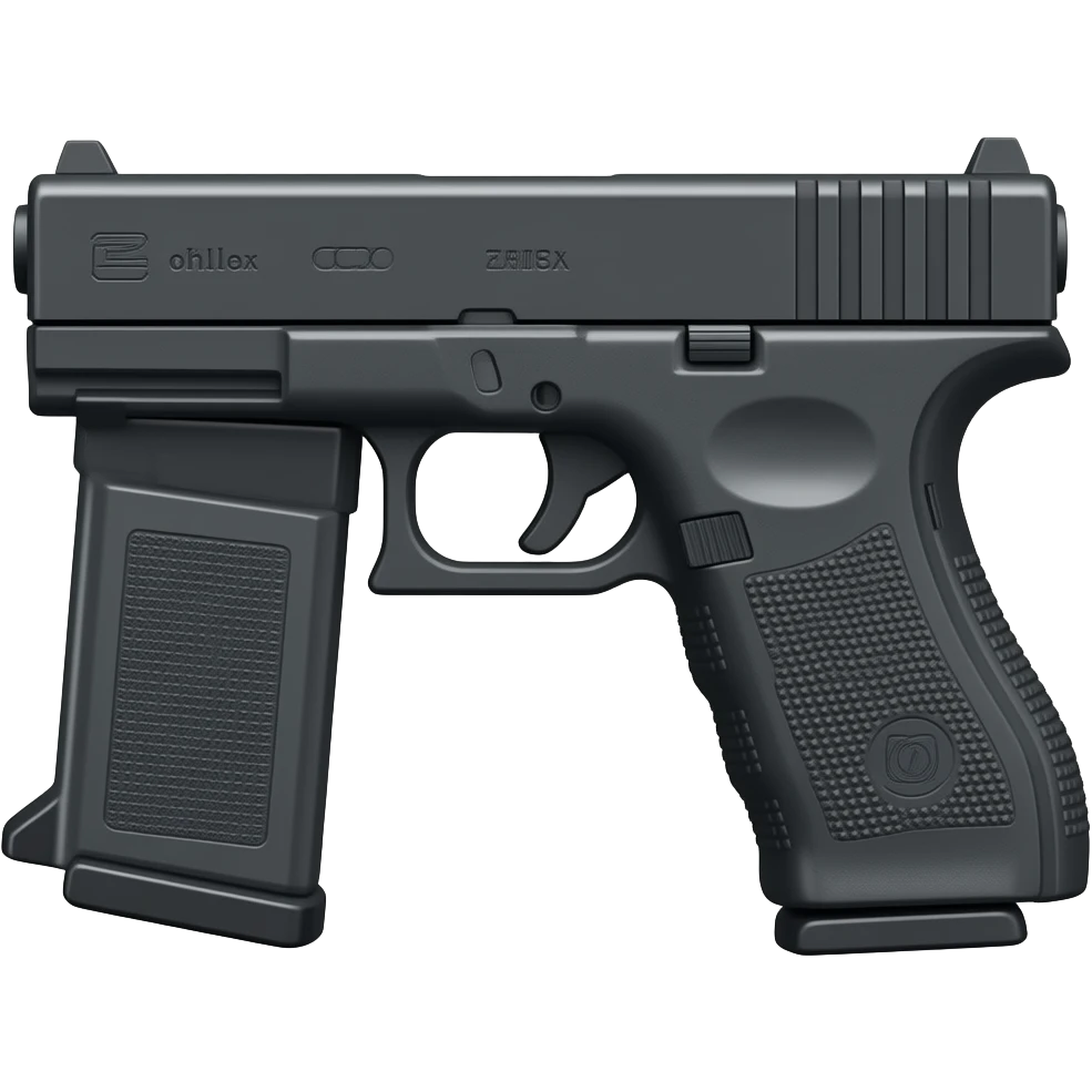 Glock with a switch and extended clip and a beam emoji