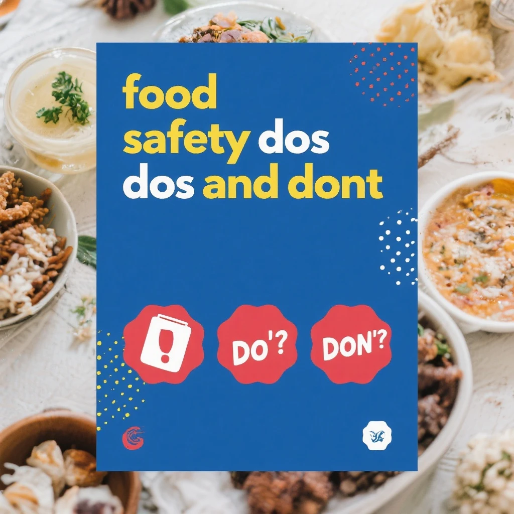 make a detail poster with title of "food safety dos and dont" emoji