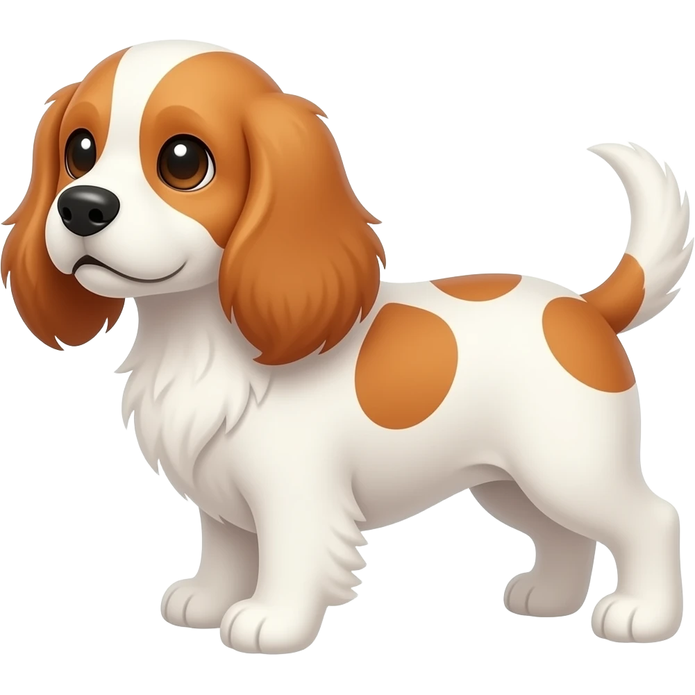 White and orange cockerspaniel emoji